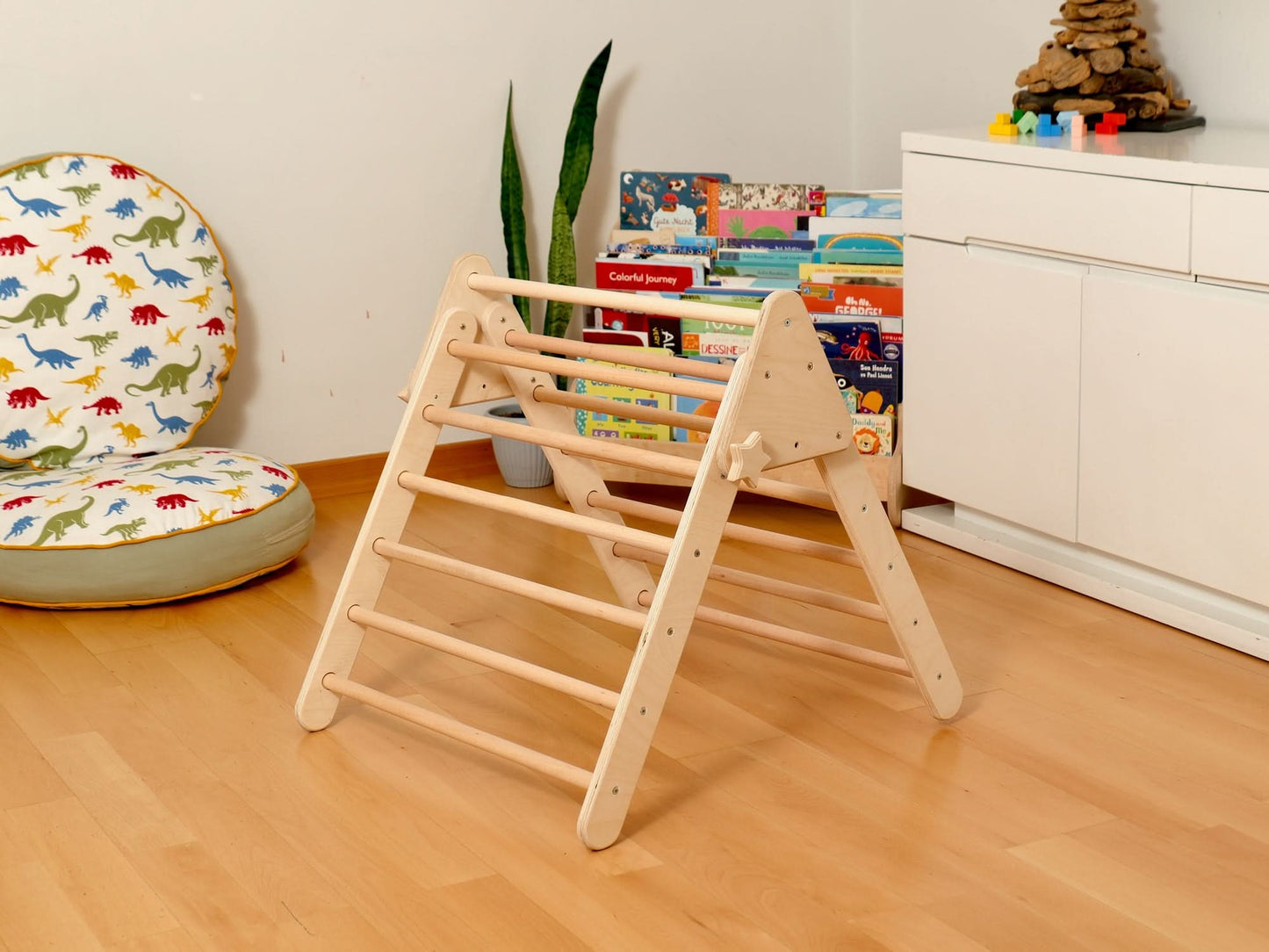 Montessori Indoor Playground | Pikler Triangle & Climbing Arch & 2in1 Ramp & Pillow