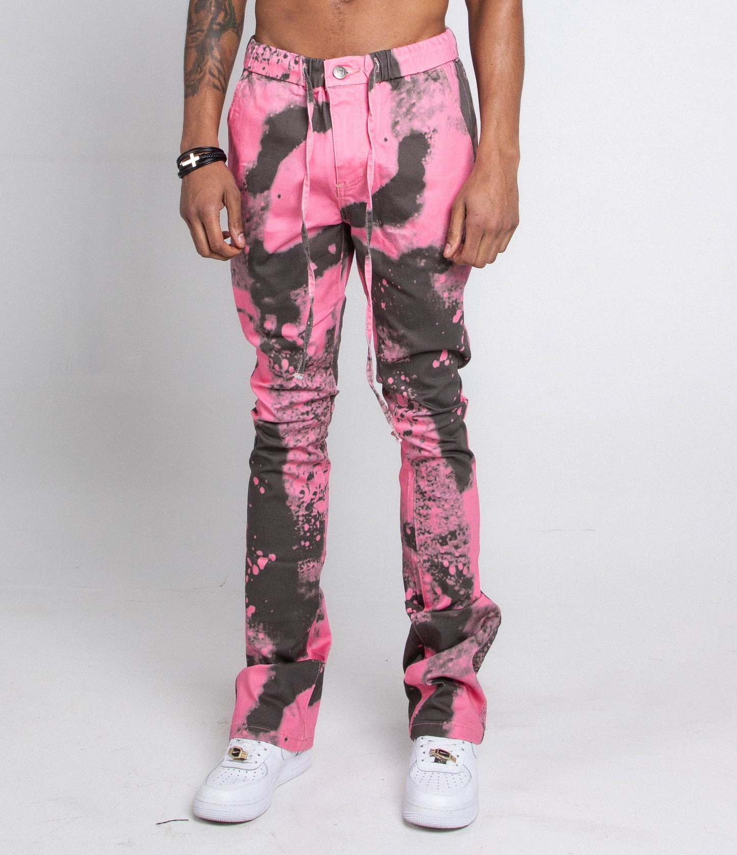 AJ04L COLOR DYE LOOSE JEANS